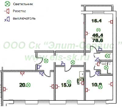 Электромонтажные работы в трехкомнатной квартире 137 серии Электромонтажные работы в трехкомнатной квартире 137 серии